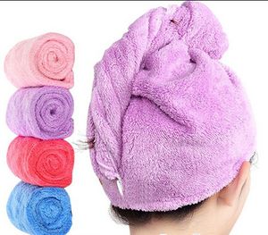 moda colorata morbida assorbente nuova cuffia per capelli secchi in velluto corallo cuffia per la doccia asciugamano ad asciugatura rapida dalla Cina all'ingrosso