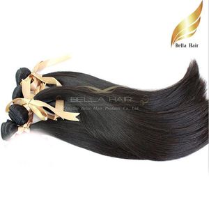 8a 10 34 100 cheveux mongols 3pcs / lot cheveux humains tisse droite couleur naturelle bella cheveux