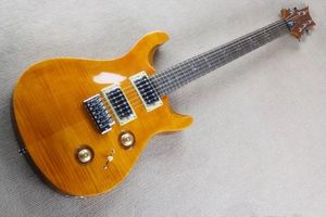 Free shipping brand new Mahogany body electric guitar with birds fret and maple venner in transparent orange color