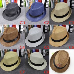 Vogue Frauen und Männer Stroh Panama Hüte Kinder Größe Sommer Mode Fedora Geizige Krempe Hut Eltern Sonne Kappen 8 Farben