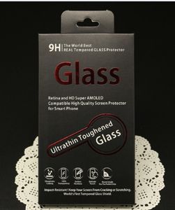 100PCs Partihandel Universal Fashion Style Retail Black Paper Packaging Box för iPhone 7 7Plus Tempered Glass Screen Protector Film Package