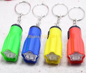 500 pçs/lote transporte rápido barato ameixa 1 led mini chaveiro lanterna tocha flor forma chaveiro anel cores aleatórias