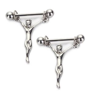 5pcs/lot Statue of Jesus Nipple Shields Bars 14G Surgical Steel nipple bar body piercing jewelry