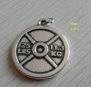 Wholesale 1 charm resale online - GYM Jewelry latest design fashion Antique silver Vintage Circle LBS KG Weight Plate Charms