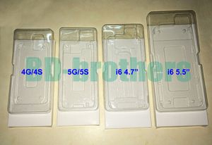Wihte Paper Box for iPhone 4 5 6 4.7 5.5 LCD Screen Packing Package with Transparent PVC Blister Trays Salver 500sets/lot
