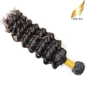 HairExtensions Unprocessed Virgin Human Cambodian Brazilian Hair Double Weft Weaves Deep Wave 1pc Bellahair