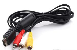 Free DHL HOTSALE 6 feet 1.8M Audio Cable to RCA For sony PlayStation for PS / for PS2 / for PS3 Video AV