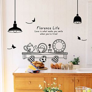 Utensílios de cozinha Borboleta Carta Removível Adesivos de Parede Art Decalques Mural DIY Papel De Parede para o Quarto Decalque Decoração de Casa