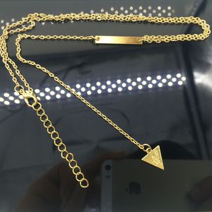 Wholesale geometric necklaces for sale - Group buy fashion metal alloy geometric triangle metal strip necklace women