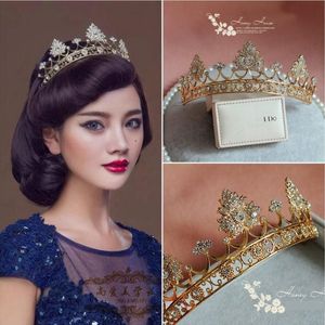 Altın Glamous Saç Gelin Aksesuarları Kristaller Kar Tanesi Tiaras Prenses / Kız Tiaras