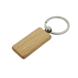 Corrente chave feita sob encomenda personalizada de madeira anel Retângulo Key 2,25 '' * 1,25 '' KW01C Drop Shipping