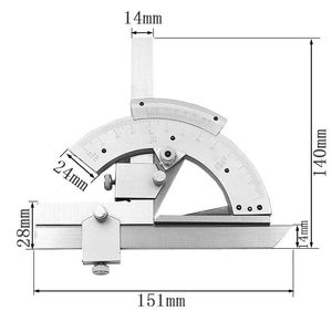 Freeshipping 0-320 Goniometro con righello angolare per goniometro conico universale in acciaio inossidabile