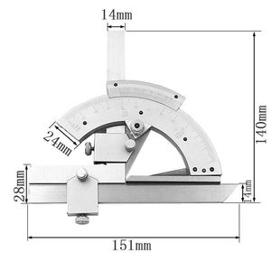 Freeshipping 0-320 универсальный из нержавеющей стали скос транспортир угловой циферблат линейка угломер