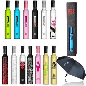 زجاجة مظلة المظلات أزياء النبيذ زجاجة مظلة 3-قابلة للطي مظلة الأزياء أنماط الإبداعية