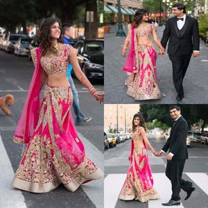2k17 Индийские две части вечерние платья с золотой аппликацией горячие розовые выпускные платья тюль пользовательские сделанные формальные платья для вечеринок старинные сексуальные 2017