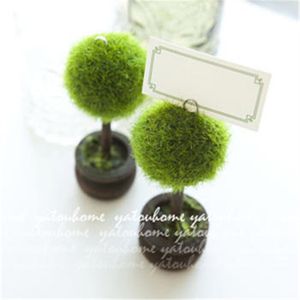 Free Shipment 12pcs Green Topiary Place Card Holder Wedding Favors Photo/Clip Holder Event Party Favor Anniversary Table Decor Birthday Idea