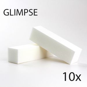 Wholesale- GLIMPSE 10PCS White Nail file Buffer Block good quality Buffing Sanding Files Pedicure Manicure Care for SALON