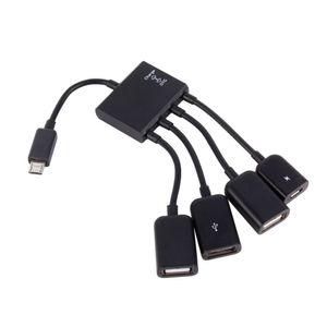 Freeshipping Hub 4 Port Micro USB OTG Connector Speiter dla Smartphone Computer Laptop Tablet PC Ładowanie PC Hub Cable Universal