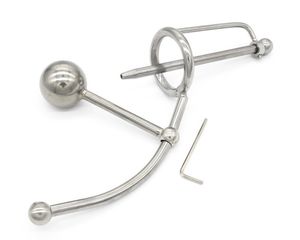 Stainless Steel Cock Cage Anal Pulg Male Chastity Device Butt Beads Penis Urethral Catheter bdsm Sex Toys
