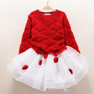 fashion new autumn winter girl dress warm dress baby kids clothing