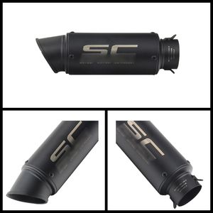 Lunghezza 300 mm Marcatura laser SC Nuovo tubo di scarico moto Acciaio inossidabile Diametro tubo di sfiato nero 38-51mm