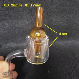 1Pcs Newest Design XXL Quartz Thermal Banger 14mm 18mm Double Tube Quartz Nail OD 28mm For Glass Water Pipes