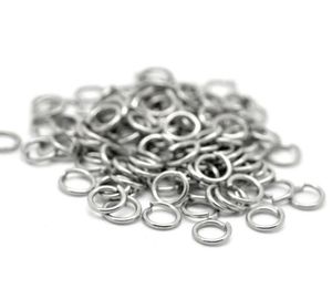 i bulk 500PCS/lot,Kvalitetsdelar, Stark smycken att hitta märkning 316L Rostfritt stål 5x0,8mm mm Jump Ring Öppen Ring silver