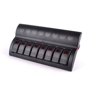 Do RV ATV Car Car Rodzina Przełącznik Łódź Panel 8 Gang LED Rocker Switch