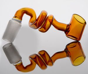 Оптовая красочные спиральные стеклянные водопроводные трубы курительные аксессуары кальяны с нефтяной вышкой 14/18 мм мужской сустав
