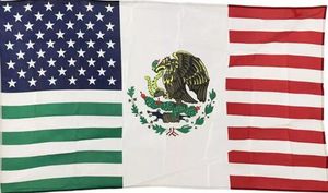 USA Amerika Mexico Vänskap Flagga 3ft x 5ft Polyester Banner Flying 150 * 90cm Anpassad flagga utomhus