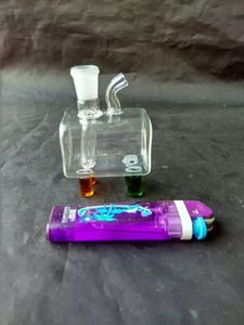 Färg liten låda huvglas glas bongs tillbehör, rökrör färgglada mini flerfärgade handrör bästa sked glasrör
