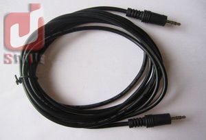 Wholesale 3.5 mm pin to 3.5 mm pin stero audio cable Headphone Jack Black color 300pcs/lot