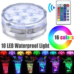 50st / lot multicolor RGB LED nedsänkbar Vattentät Blommig Vase Base LED Light for Wedding Party Event Decoration