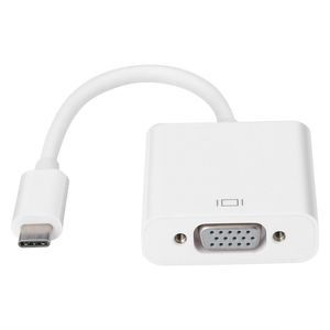 Freeshipping USB 3.1 Typ C do żeńskich VGA Adapter Cable Converter 10 Gbps dla nowego MacBooka 12-calowy biały kabel