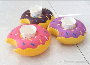 Inflatable donuts tubes coke Phone Cup Holder swim pool floating toys 18cm Drink Botlle Holder free shipping