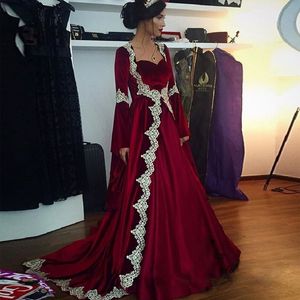 Elegant Women Evening Gowns Dresses Square Neck Floor Length Long Sleeves Turkish Evening Gowns Custom Made