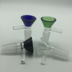 Tigelas de vidro de 14 mm articulação masculina 4 cores tigela de vidro opcional para plataformas de óleo Bongos de vidro DAB RIGS REMBRA RÁPIDO