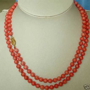 Details about new design long natural mm red coral necklace k gold