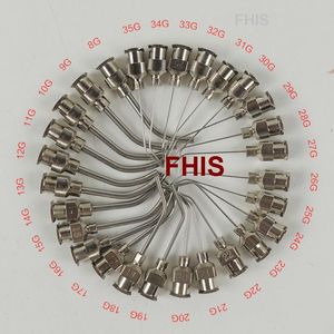 45 graders vinkel metall rostfritt stål dispensering nålar trubbig rörlängd (10g-30g) 1 tum
