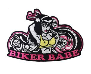 Ny cyklist Babe Motorcykel Ladies Motorcykel Rocker Club MC Front Jacket Vest Embroidered Iron on Sew on Patches 5 Inch Free Ship