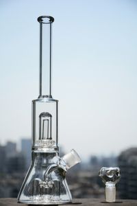 hookahs Thick Straight Beaker Bong Unique 3 UFO Perc Glass Recycler Dome Percolator Heady Dab Rigs Bubbler with 18 mm joint