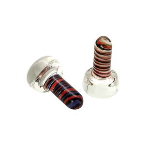 Glasbong mit Streifenmuster in verschiedenen Farben – Ölbrenner-Konzentrat-Handpfeife, tragbares Rauchzubehör