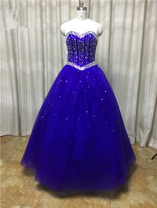 2017 Moda Sweetheart Crystal Ball Suknia Quinceanera Sukienka z Frezowanie Cekiny Tulle Plus Size Sweet 16 Dress Vestido Debiutante Suknie BQ83