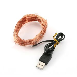 Flexible USB copper wire led string lights 5v waterproof strip lights WW TW Xmas Wedding Party christmas bicycle Decoration