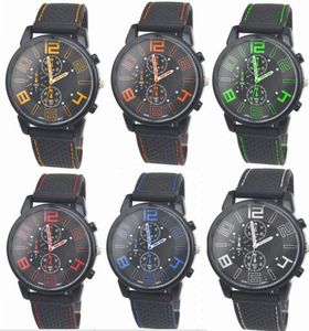 Partihandel 50st / lot mix 6Colors män kausal sport militär pilot aviator armé silikon gt titta rw017