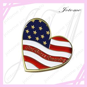 100pcs/Lot patriotisch herzförmige amerikanische Flagge Broschen Emaille US -Flagge Brosche Pin Gott segne Amerika