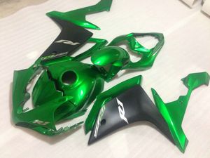 Injektionsgjutning Gratis Anpassa Fairing Kit för Yamaha YZF R1 07 08 Green Black Fairings Set YZFR1 2007 2008 OT16