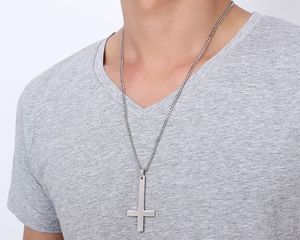 Cross of St. Peter Upside Down Cross Stainless Steel Pendant For Men's Gift