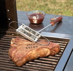 Nuovo 2023 BBQ Meat Branding ferro con lettere intercambiabili Personalità Steak Meat Barbecue BBQ Tool Changeable 55 Letters