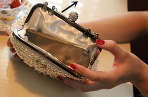 Продать новый стиль свадебные сумки ручной работы с бриллиантами и жемчугом клатч косметичка свадебная вечеринка сумка shuoshuo65882964
